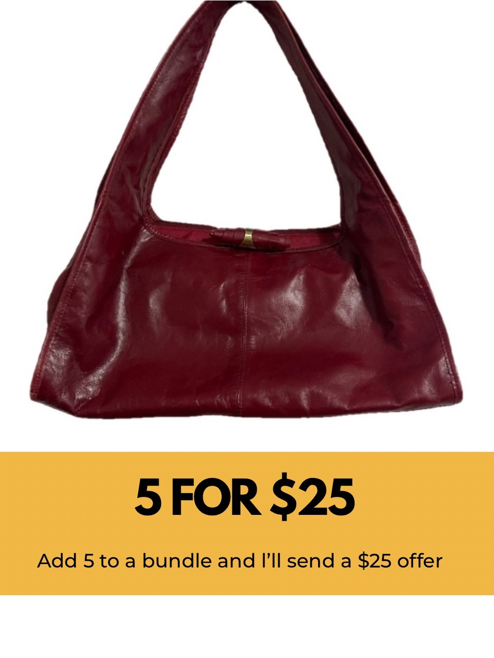 Burgundy Faux Leather Shoulder Bag